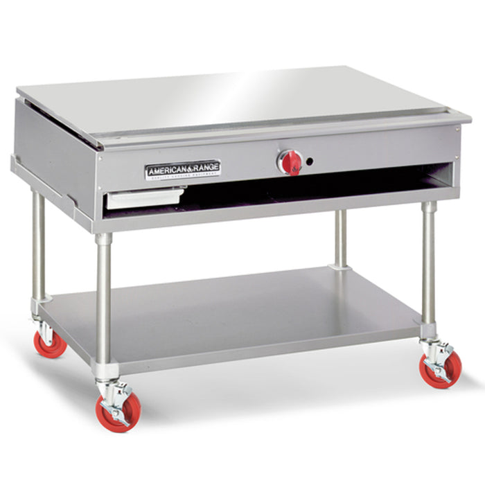 American Range ARTY-48-NG 48" W Natural Gas Stainless Steel Culinary Series Teppan-Yaki Japanese Style Griddle - 30,000 BTU - Top Restaurant Supplies - Natural Gas Griddle - American Range