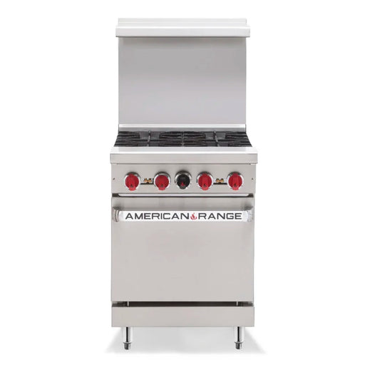 American Range AR-4 24" 4 Burner Gas Range w/ Space Saver Oven, Natural Gas - Top Restaurant Supplies - Natural Gas Range - American Range
