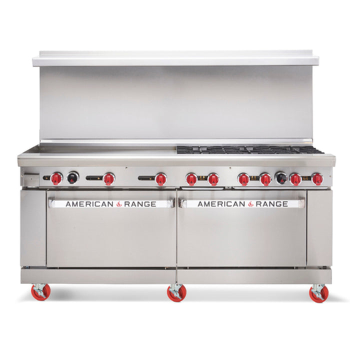 American Range AR-48G-4B-NN 72" W 4 Burners Natural Gas Restaurant Range - 262,000 BTU - Top Restaurant Supplies - Natural Gas Range - American Range