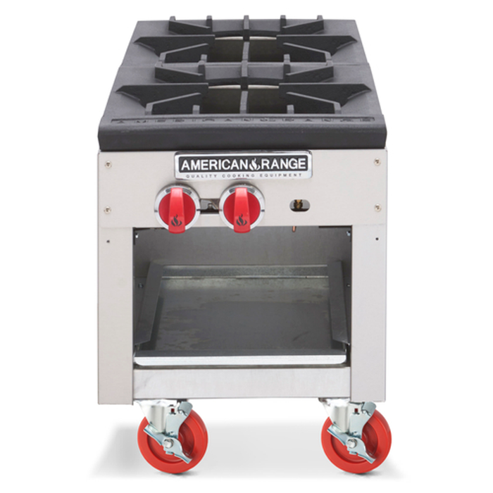 American Range ARSP-18-2 18" W 2 Burners Natural Gas Stock Pot Range - 180,000 BTU - Top Restaurant Supplies - Natural Gas Range - American Range