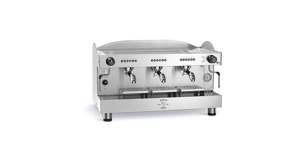 Ampto B2016DE3IS7 Bezzera 35" Professional 3-Group Fully-Automatic Stainless Steel Espresso Machine