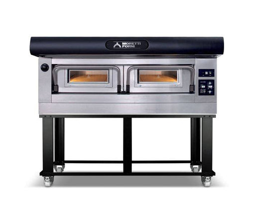 AMPTO P120E A1 X Electric Pizza Oven P120 49'' x 26'' x 7'' (Chamber)  208/240/60/3 - 1 Deck with tray guide base - Top Restaurant Supplies