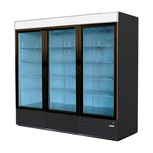 Asber ARMD-72 A 82" Triple Swing Door Refrigerated Merchandiser - 72 Cu. Ft. - Top Restaurant Supplies