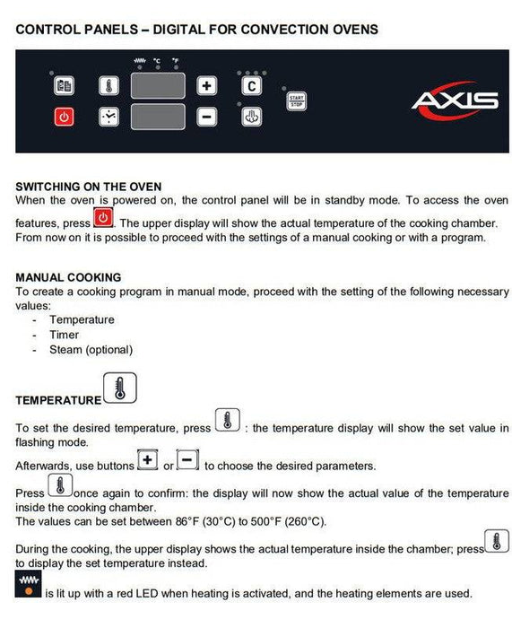 Axis AX-514RHD Half Size Convection Oven with Humidity Digital controls - Reversing Fan - 4 shelves - Top Restaurant Supplies