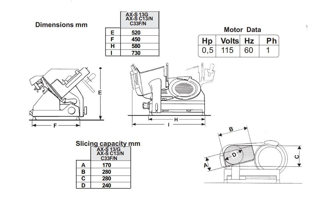 Axis AX-S13G 13" Gear Slicer - Top Restaurant Supplies