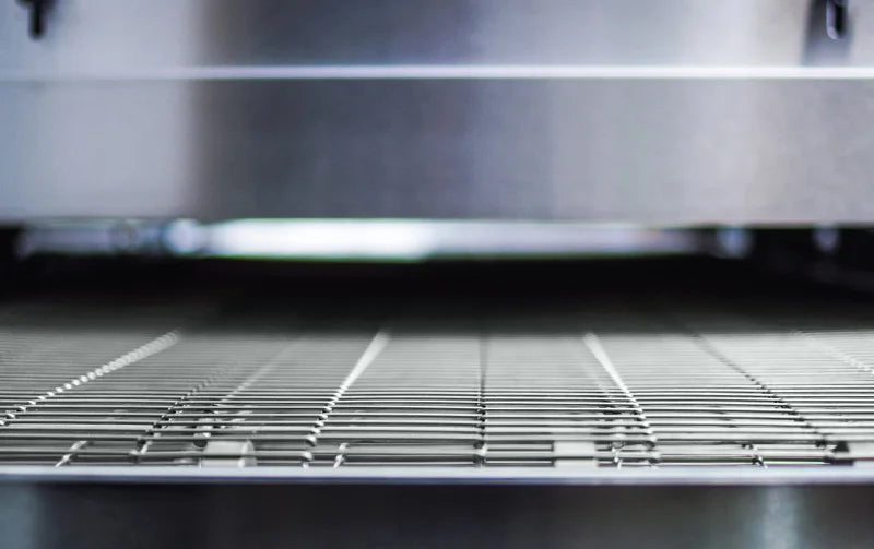 AMPTO T65EV Electric Conveyor Pizza Oven Ventless 24'' x 20'' x 3'' Chamber 1 Deck. 20'' Width belt
