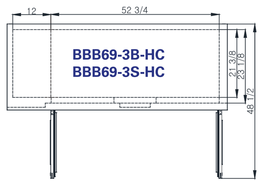 Blue Air BBB69-3B-HC 2 Doors Back Bar Cooler, Black Finish Exterior, 69" W x 27" D, R-290 Refrigerant - Top Restaurant Supplies