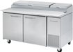 Blue Air BAPP67-HC 2 Doors Pizza Prep Table, 67" wide, 20.2 Cu. Ft., Nine 1/3' Pans, R-290 Refrigerant - Top Restaurant Supplies