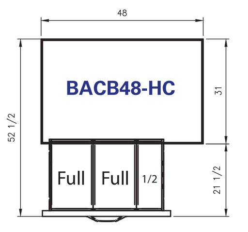 Blue Air BACB48-HC 2 Drawers Chef Base 48", Flat Top, R-290 Refrigerant - Top Restaurant Supplies