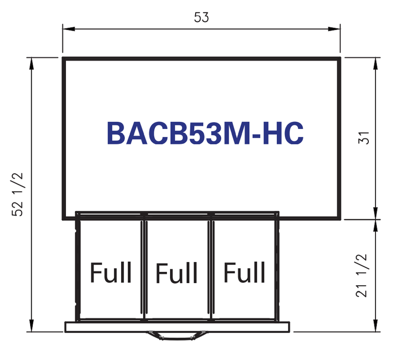 Blue Air BACB53M-HC 2 Drawers Chef Base 53", Marine Edge, R-290 Refrigerant - Top Restaurant Supplies