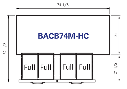 Blue Air BACB74M-HC 4 Drawers Chef Base 74", Marine Edge, R-290 Refrigerant - Top Restaurant Supplies