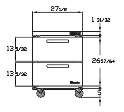 Blue Air BLUR28-D2-HC 2 Drawer Stainless Steel Undercounter Refrigerator, 28" wide, 7 Cu. Ft., R-290 Refrigerant - Top Restaurant Supplies