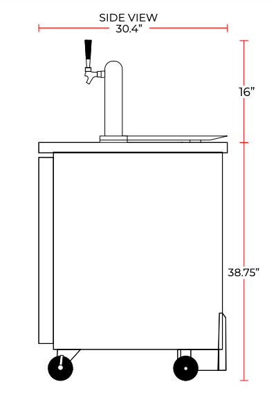 Coldline CDD-1 24″ Refrigerated Direct Draw Beer Dispenser with 1 Spout, 6.5 Cu. Ft. - Top Restaurant Supplies
