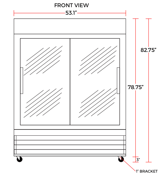 Coldline G53S-B 53" Double Sliding Glass Door Merchandising Refrigerator, Black - Top Restaurant Supplies