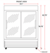 Coldline G53S-B 53" Double Sliding Glass Door Merchandising Refrigerator, Black - Top Restaurant Supplies