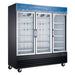 Coldline G80-B 78" Triple Glass Swing Door Merchandising Refrigerator, Black - Top Restaurant Supplies