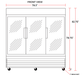 Coldline G80-B 78" Triple Glass Swing Door Merchandising Refrigerator, Black - Top Restaurant Supplies