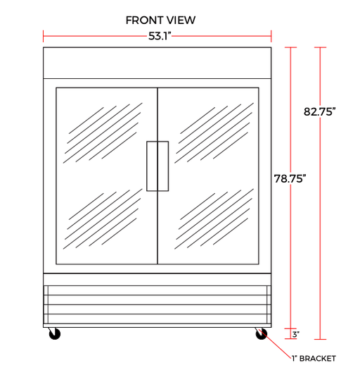 Coldline D53-B 53" Double Glass Swing Door Merchandising Freezer, Black - Top Restaurant Supplies