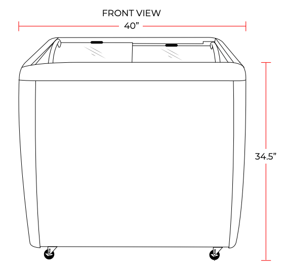 Coldline RI260 40" Flat Sliding Glass Top Lid Chest Freezer, 9.5 Cu. Ft. - Top Restaurant Supplies