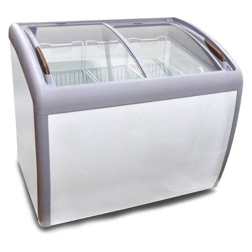 Coldline XS260 39" Curved Glass Top Display Ice Cream Freezer, 9.2 Cu. Ft. - Top Restaurant Supplies
