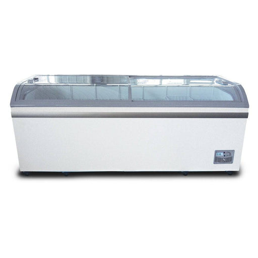 Coldline XS700YX 79" Curved Glass Top Display Ice Cream Freezer with LED 6 Baskets - Top Restaurant Supplies