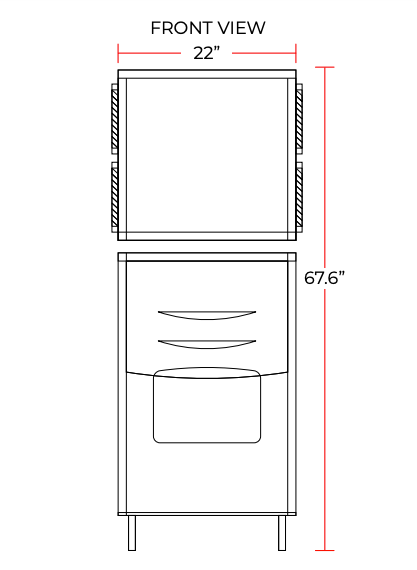 Coldline ICE400M-HA 22" 400 lb. Ice Machine Air Cooled Half Cube Modular with Bin - Top Restaurant Supplies