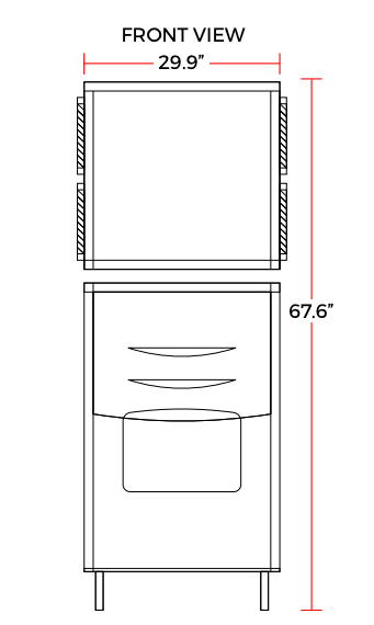 Coldline ICE500M-FA 30" 550 lb. Ice Machine Air Cooled Full Cube Modular with Bin - Top Restaurant Supplies