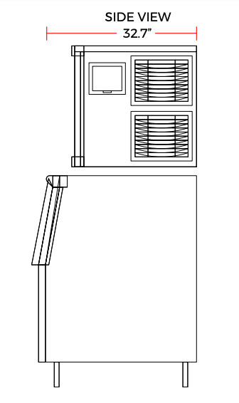Coldline ICE500M-FA 30" 550 lb. Ice Machine Air Cooled Full Cube Modular with Bin - Top Restaurant Supplies