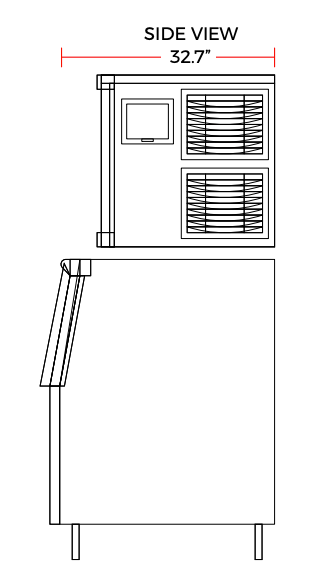 Coldline ICE500M-HA 30" 500 lb. Ice Machine Air Cooled Half Cube Modular with Bin - Top Restaurant Supplies