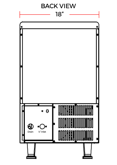 Coldline ICE70 18" Air Cooled 70 lb. Capacity Cube Shape Ice Machine - Top Restaurant Supplies