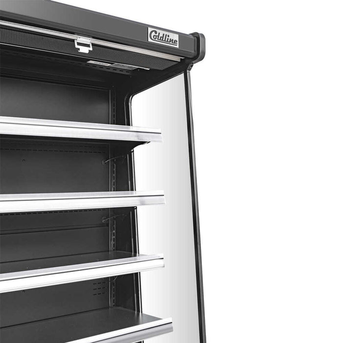 Coldline SOC-76-220-B Open Air Refrigerated Display Merchandiser, 220V, Black, 27.6" Deep, 76" Length - Top Restaurant Supplies - Open Air Merchandiser - Coldline