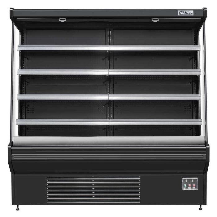 Coldline SOC-76-220-B Open Air Refrigerated Display Merchandiser, 220V, Black, 27.6" Deep, 76" Length - Top Restaurant Supplies - Open Air Merchandiser - Coldline
