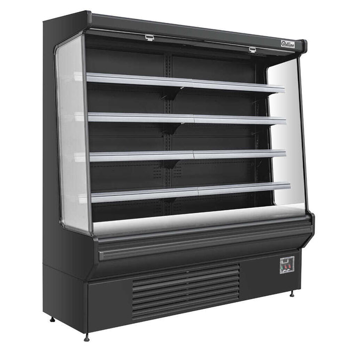 Coldline SOC-76-220-B Open Air Refrigerated Display Merchandiser, 220V, Black, 27.6" Deep, 76" Length - Top Restaurant Supplies - Open Air Merchandiser - Coldline