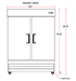 Coldline C-2RE 54" Double Solid Door Reach-In Refrigerator - Top Restaurant Supplies