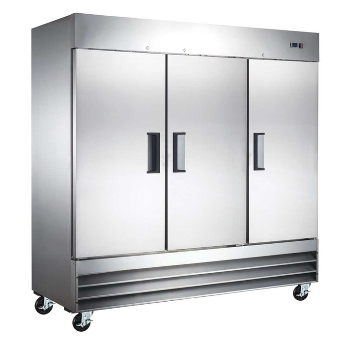 Coldline C-3RE 81" Triple Solid Door Reach-In Refrigerator - Top Restaurant Supplies