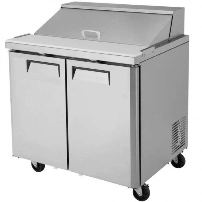 Coldline SMP36 36" Two Door Mega Top Bain Marie Sandwich Prep Refrigerator, 15 Pans - Top Restaurant Supplies