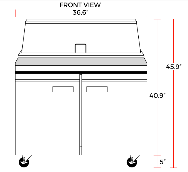 Coldline SMP36 36" Two Door Mega Top Bain Marie Sandwich Prep Refrigerator, 15 Pans - Top Restaurant Supplies