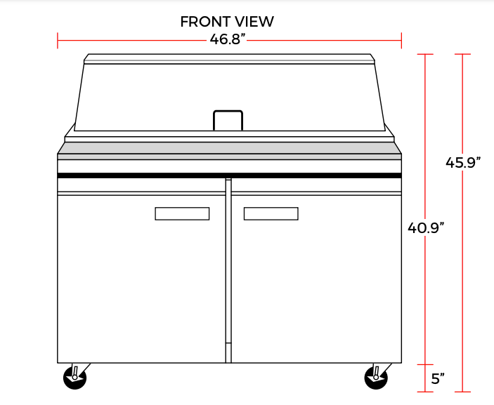 Coldline SMP48 48" Two Door Mega Top Bain Marie Sandwich Prep Refrigerator, 18 Pans - Top Restaurant Supplies