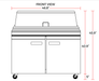 Coldline SMP48 48" Two Door Mega Top Bain Marie Sandwich Prep Refrigerator, 18 Pans - Top Restaurant Supplies