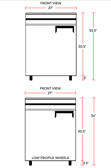 Coldline UC-27R 27" Undercounter Work Top Refrigerator, 6.3 Cu. Ft. - Top Restaurant Supplies