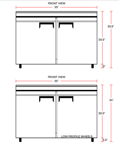 Coldline UC-36R 36" Undercounter Work Top Refrigerator, 8.2 Cu. Ft. - Top Restaurant Supplies