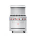 Commercial Gas Range & Stove, WESTLAKE 6 Burner 36" Commercial Gas Range with Standard Oven - 210,000 BTU