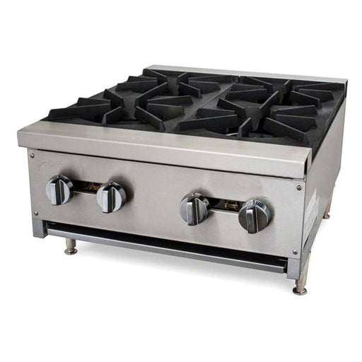 Cookline CHP-24-4 24" Gas Four Burner Commercial Countertop Hot Plate, 100,000 BTU - Top Restaurant Supplies