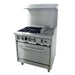 Cookline CR36-12G-NG 36" 4 Burner Natural Gas Range with 12" Right Side Griddle and Standard Oven, 181,000 BTU - Top Restaurant Supplies