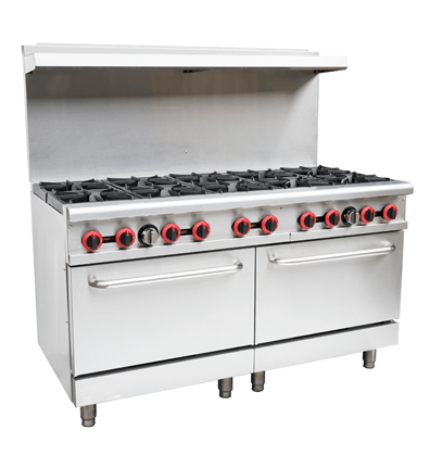 Cookline CR60-10-NG 60" 10 Burner Natural Gas Range with 2 Ovens - Top Restaurant Supplies
