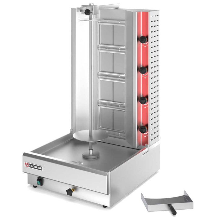 Cookline 4G Gas Vertical Gyro Shawarma Broiler, 52,000 BTU, 120 lb Capacity - Top Restaurant Supplies - Gyro Shawarma Broiler - Cookline