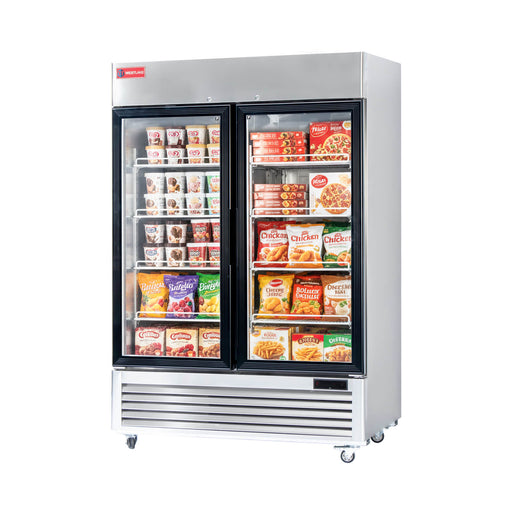 WESTLAKE Commercial Freezer Merchandiser 54" 2-Glass Door 49 Cu.ft. Stainless Steel | WK-49FG - Top Restaurant Supplies - Commercial Glass Door Freezer - Westlake Kitchen