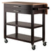 Langdon Kitchen Cart; Drop Leaf; Cappuccino and Natural - Top Restaurant Supplies -  - Doba