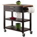 Langdon Kitchen Cart; Drop Leaf; Cappuccino and Natural - Top Restaurant Supplies -  - Doba