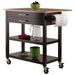 Langdon Kitchen Cart; Drop Leaf; Cappuccino and Natural - Top Restaurant Supplies -  - Doba